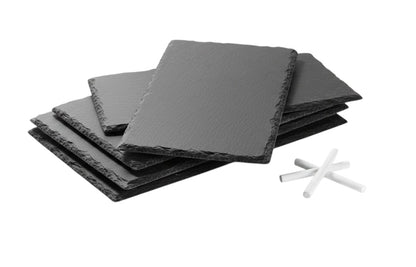 Black Slate Serving Board Set – Rectangular Stone-Sushi Plate for Appetizers & Dining