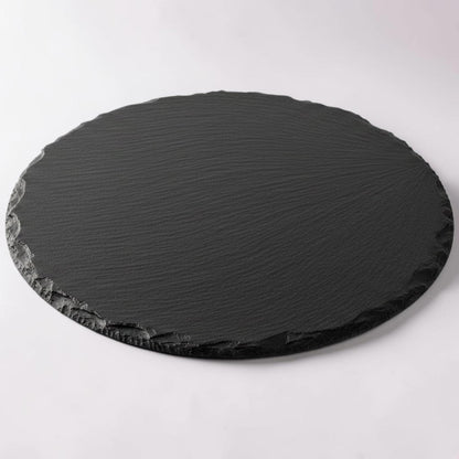 Round Black Slate Sushi-Serving Board – Premium Appetizer & Dining Plate Set